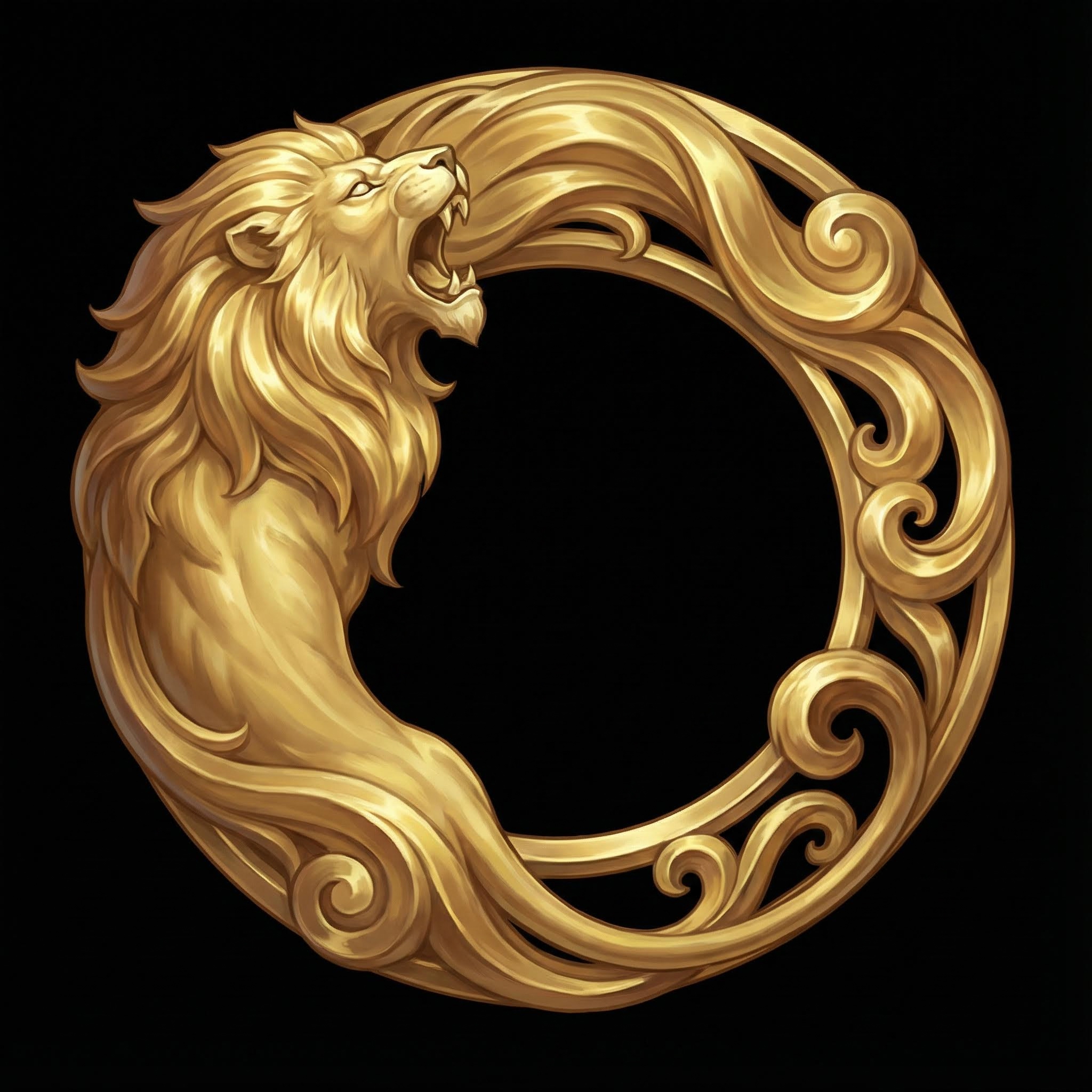 AI generated image using NANO_BANANA_PRO: Based on this medal, generate a lion's head avatar frame. The central circular a...