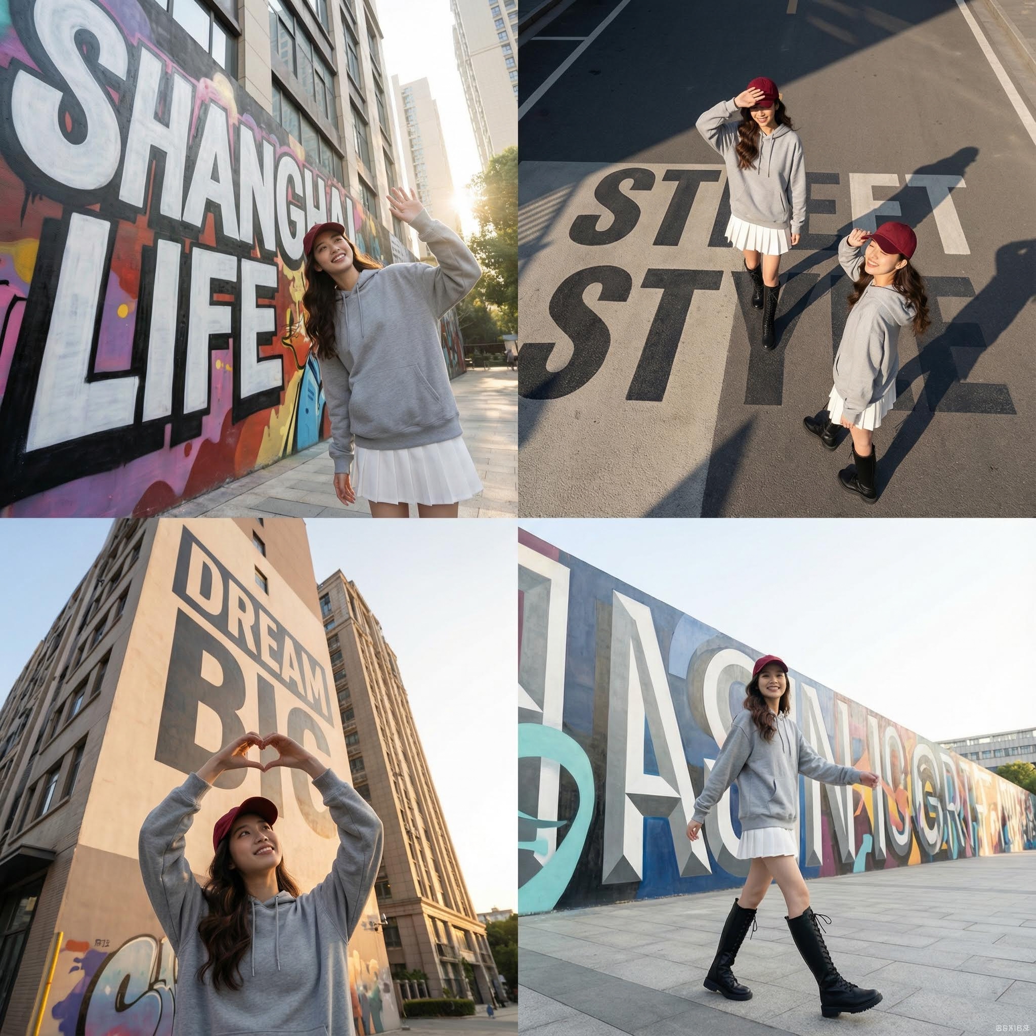 AI generated image using NANO_BANANA_PRO: [Scene] City characteristic wall | Large character background 
[Lens] Ultra-wide...