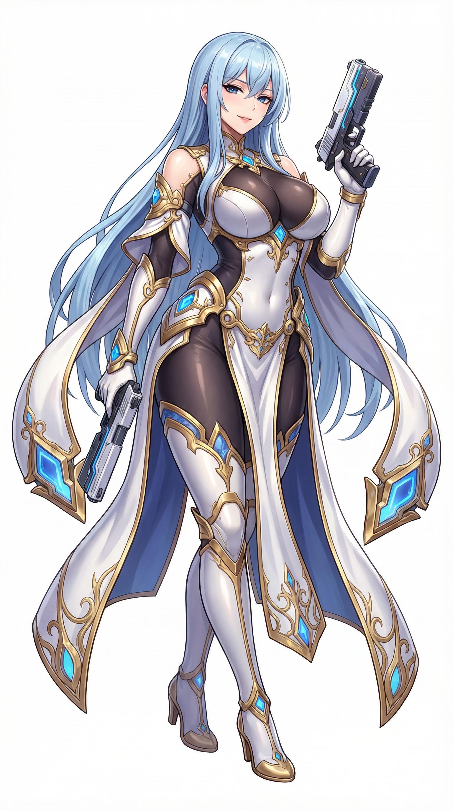 AI generated image using NANO_BANANA_PRO: Referencing popular anime-style games like NIKKE and Azur Lane, please help me d...