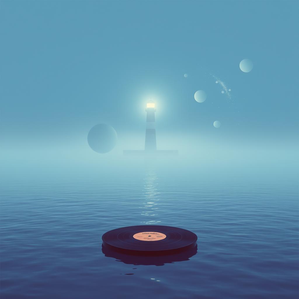 AI generated image using AI: Layer swirling, reverb-soaked guitars over a steady, driving post-punk bassline ...