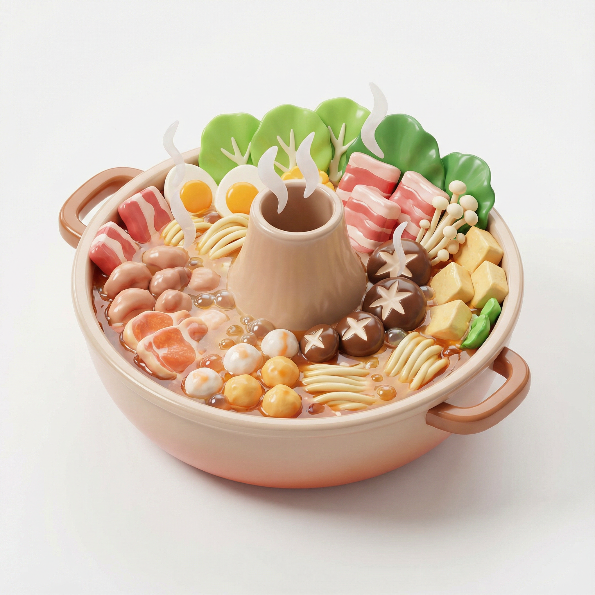 AI generated image using NANO_BANANA_PRO: The main subject is a steaming, hearty hot pot, with the entire hot pot displaye...