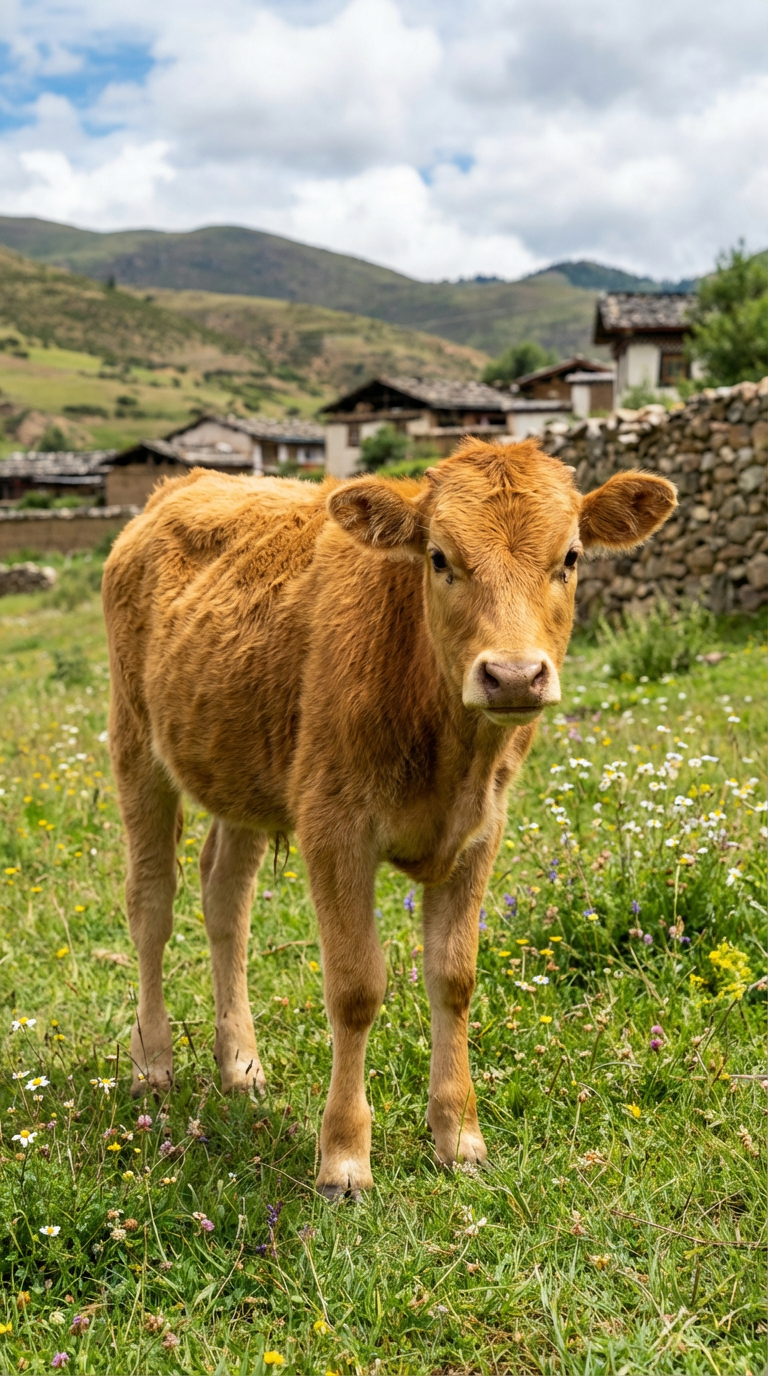 AI generated image using NANO_BANANA_PRO: Little Yellow Cow