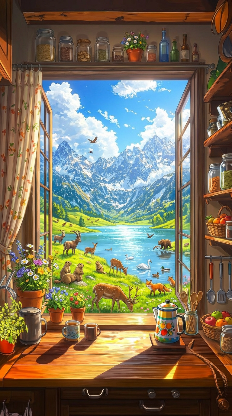 AI generated image using NANO_BANANA_PRO: Generate a similar image with brighter colors and more brilliant sunshine, a mor...