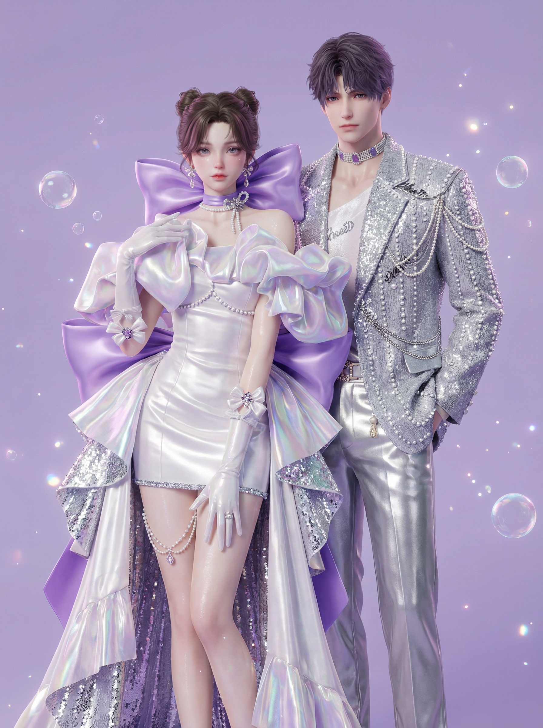 AI generated image using NANO_BANANA_PRO: I want to create a couple's fashion show for the company's celebrity stage event...