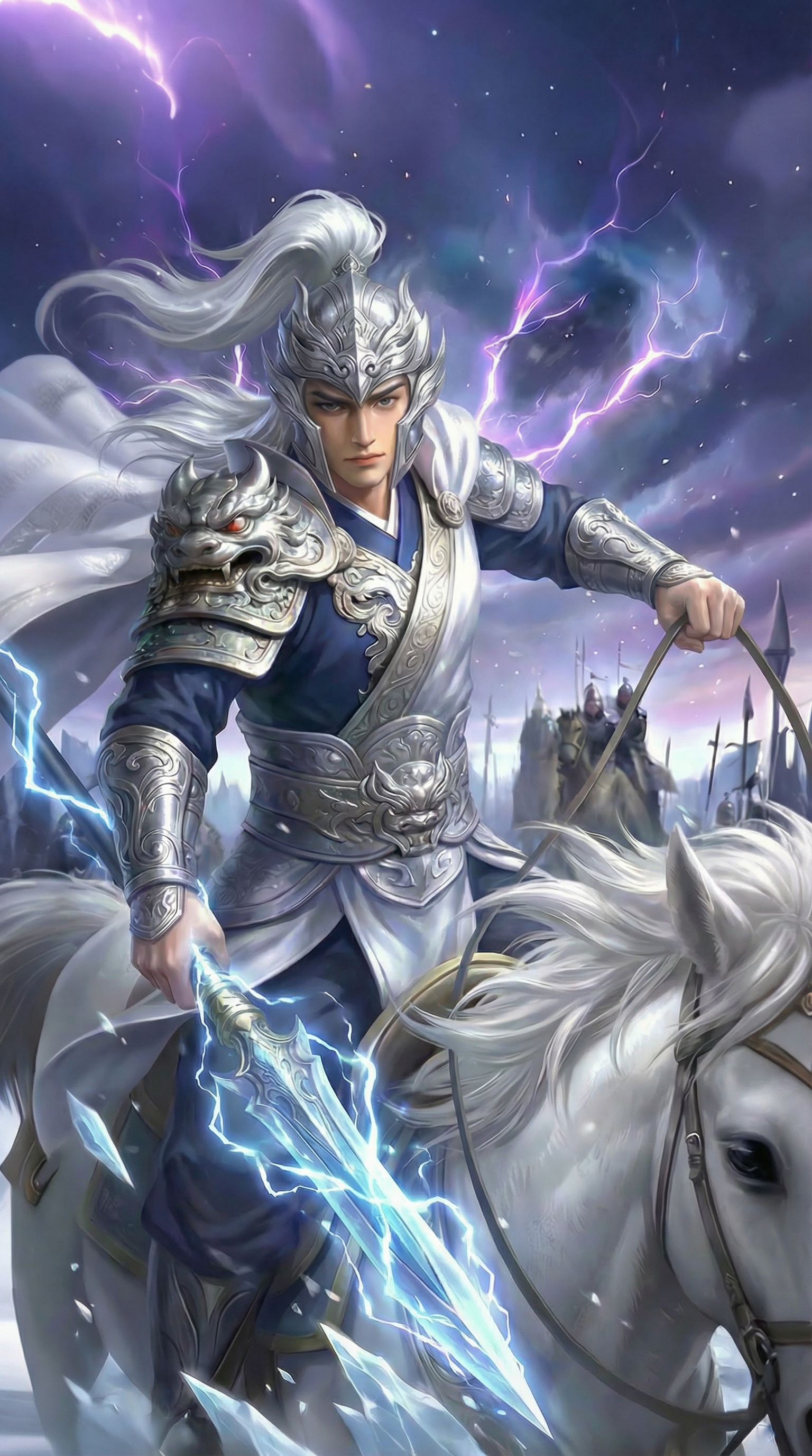 AI generated image using NANO_BANANA_PRO: Let a man hold a lance in one hand and ride a horse with the other.