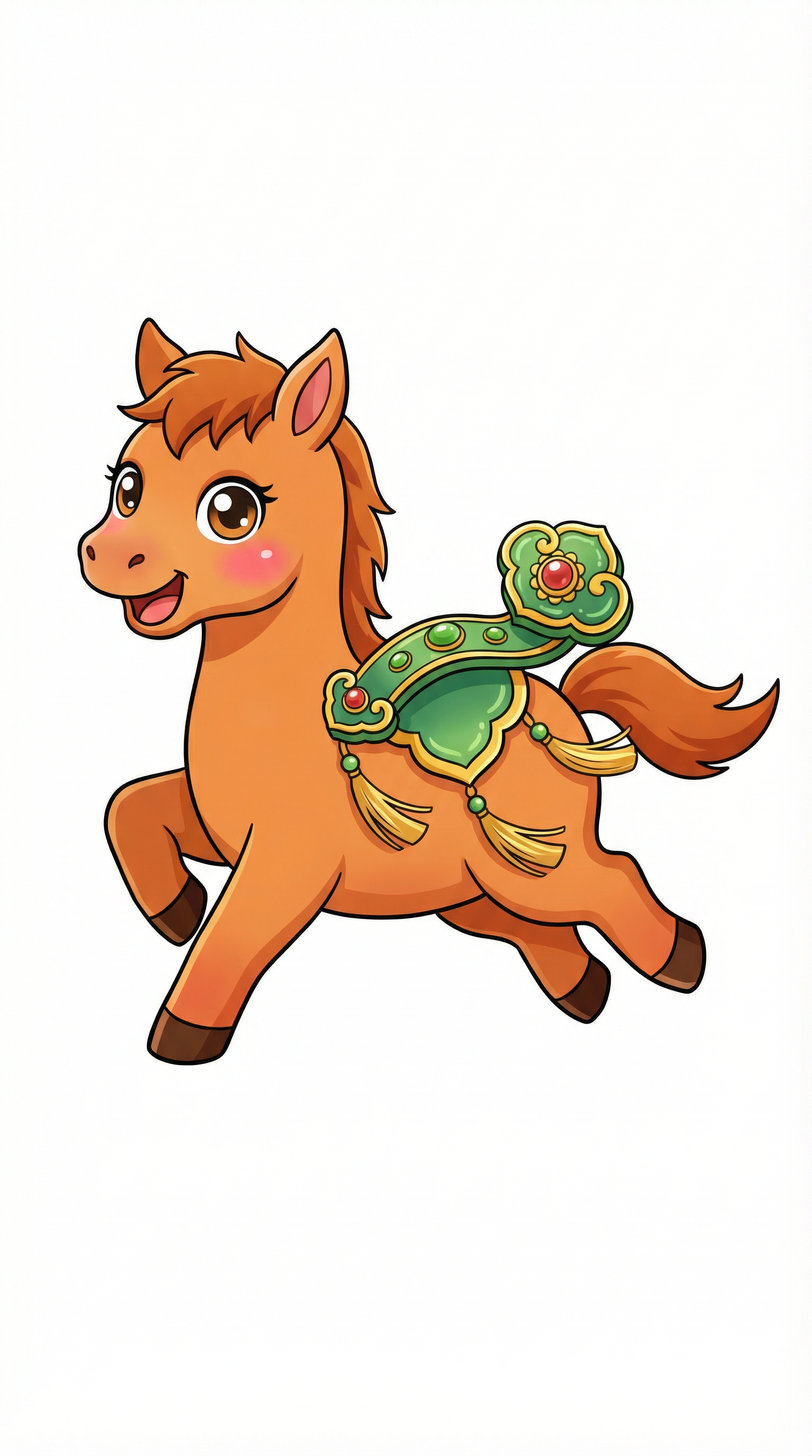 AI generated image using NANO_BANANA_PRO: A horse carrying a jade Ruyi, with the Ruyi placed realistically on its back. No...