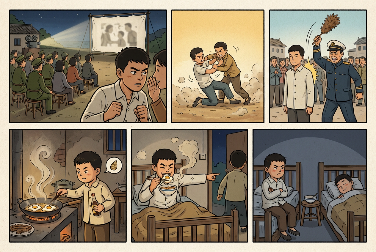 AI generated image using NANO_BANANA_PRO: "Romance of Our Parents" TV Series: Episode 20. A movie is being screened on the...