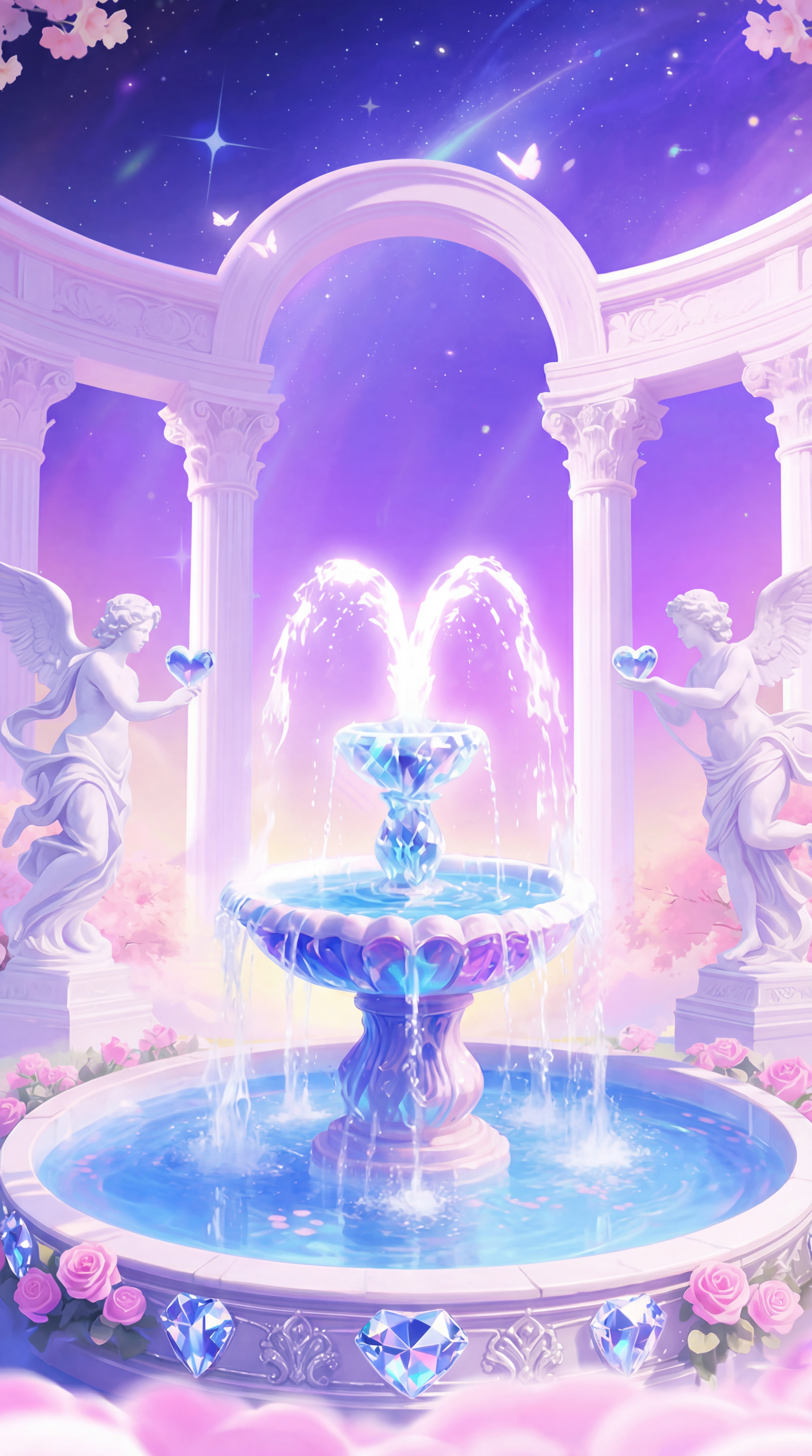 AI generated image using NANO_BANANA_PRO: Referring to Figure 1, replace the fountain basin with the one from Figure 2. Do...