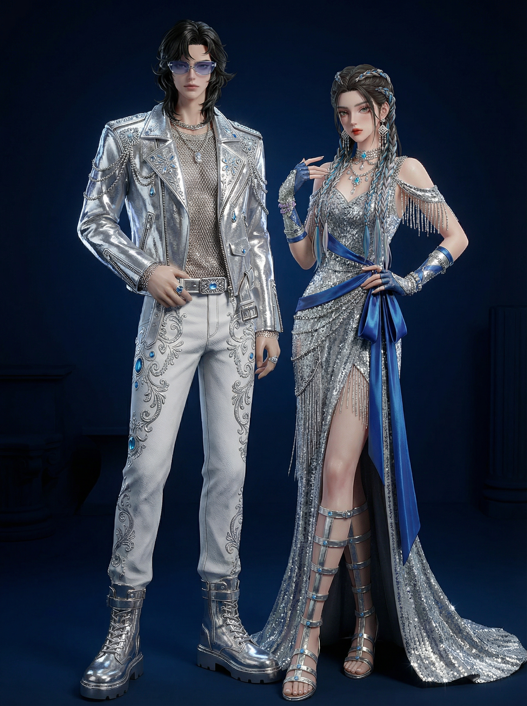 AI generated image using NANO_BANANA_PRO: Add 3D texture to the character composition in Figure 2. The skin should feature...