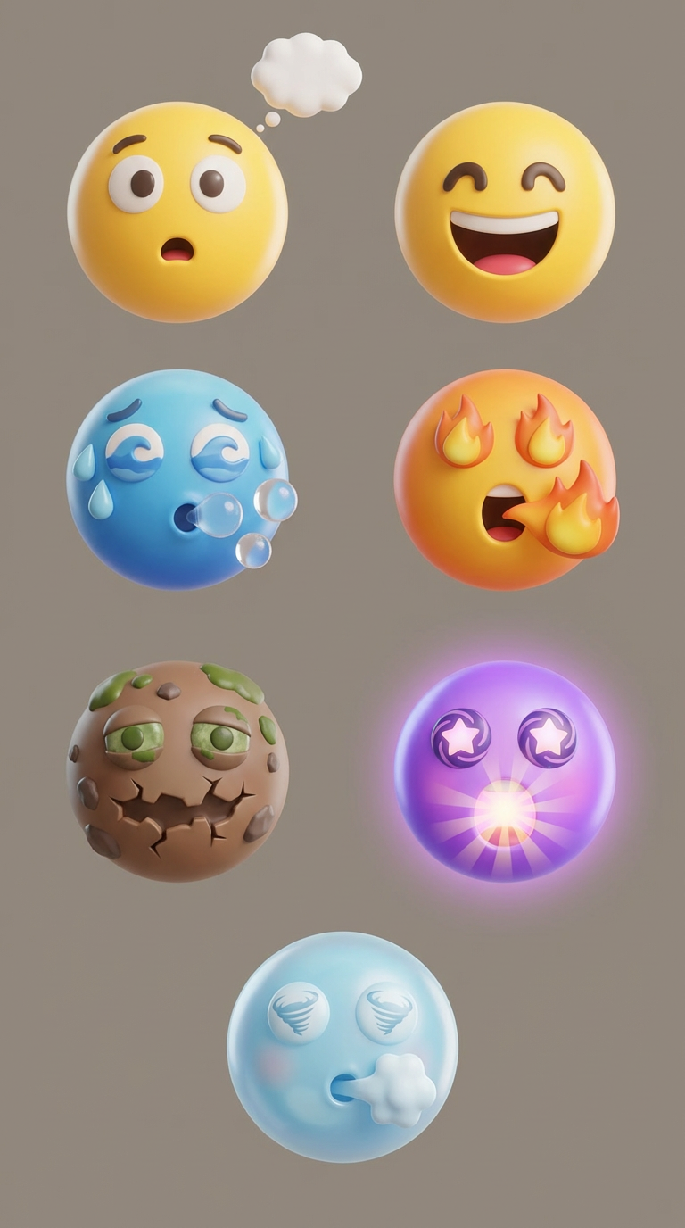 AI generated image using NANO_BANANA_PRO: Based on the visual style of the reference image, generate expressions in the sa...