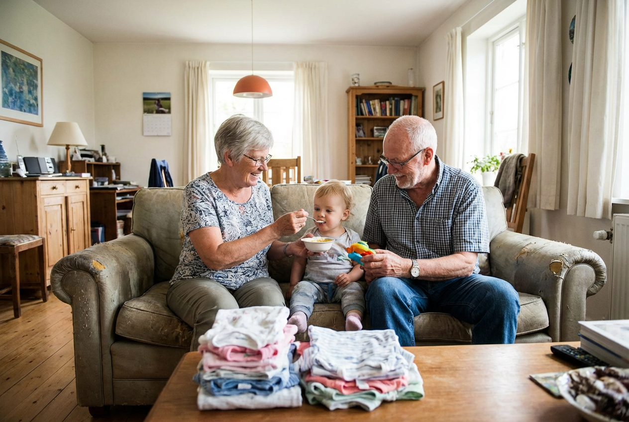 AI generated image using NANO_BANANA_PRO: Parents helping with the children