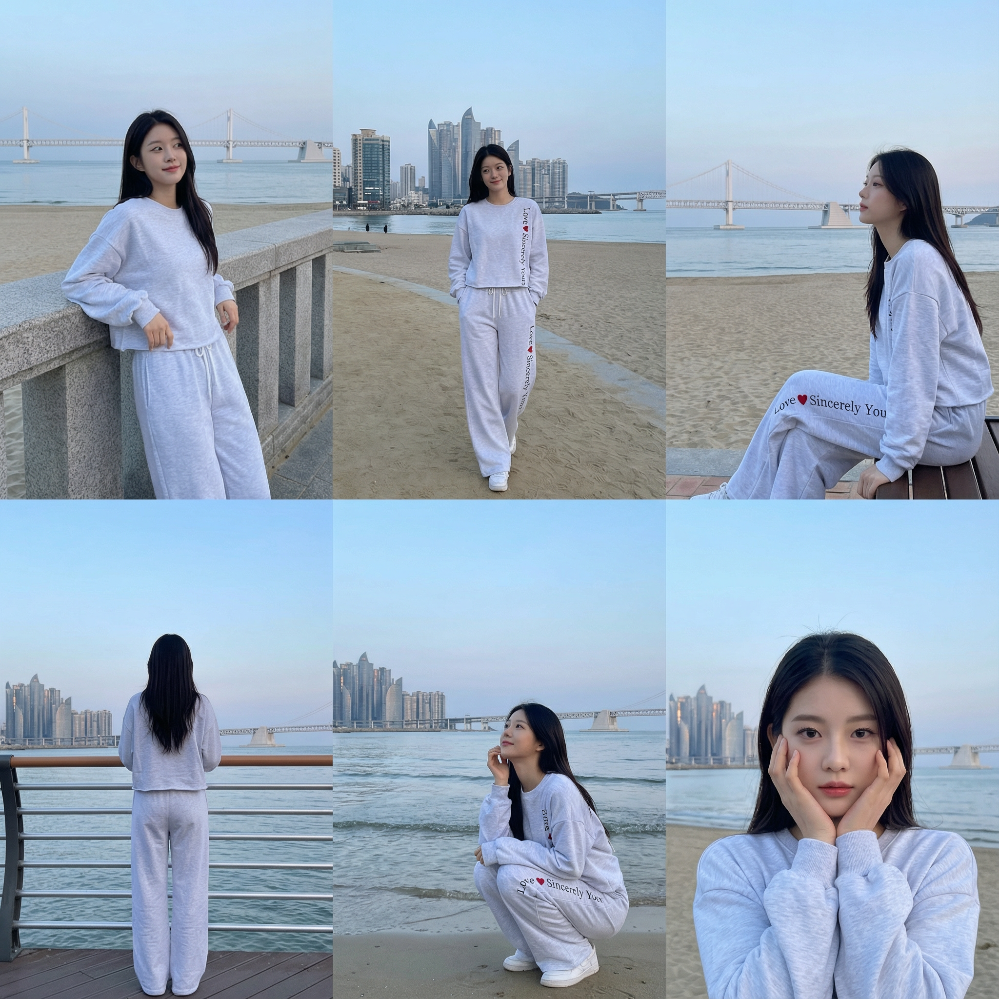 AI generated image using NANO_BANANA_PRO: Dress a Korean female model in her 20s in the clothing from the attached photo. ...