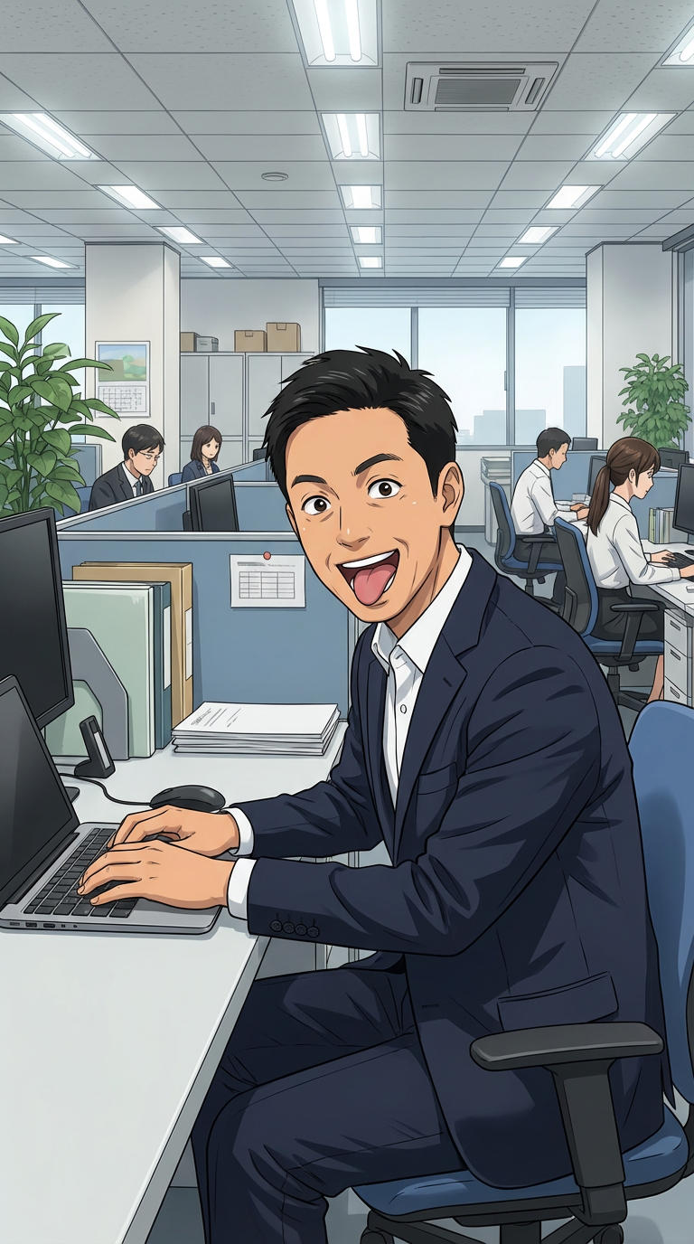 AI generated image using NANO_BANANA_PRO: I would like the man in the center of the image to be rendered in an anime style...