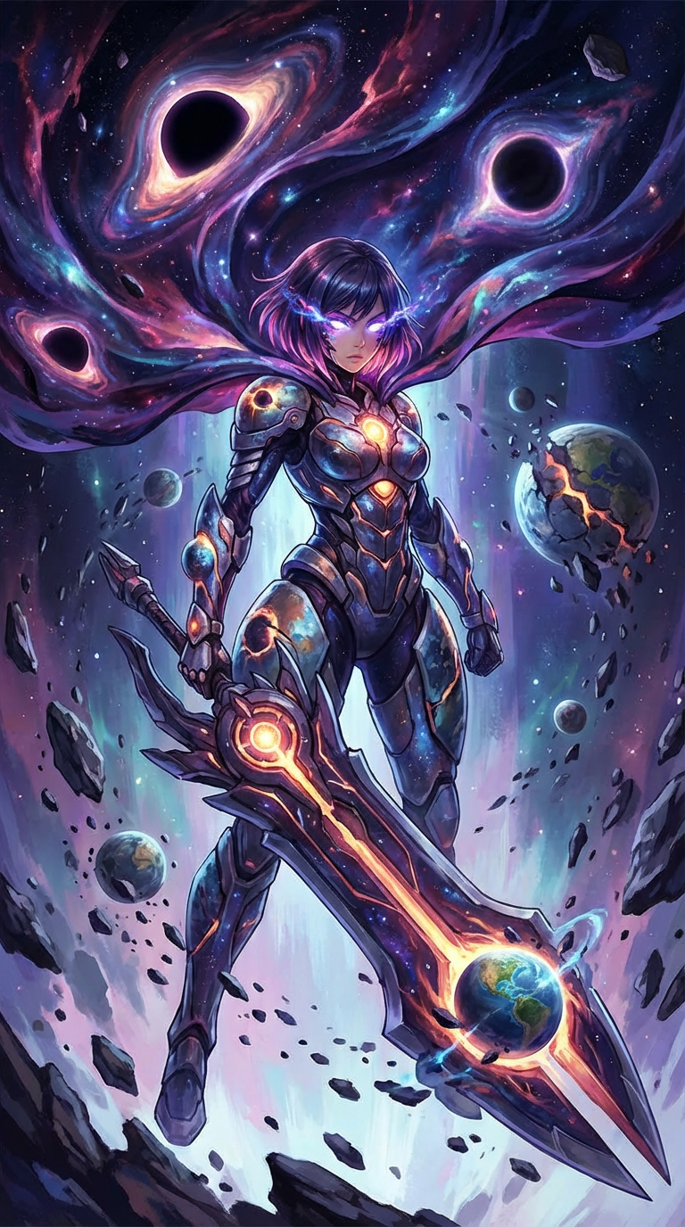 AI generated image using NANO_BANANA_PRO: Generate an anime-style character (Planet Devourer)