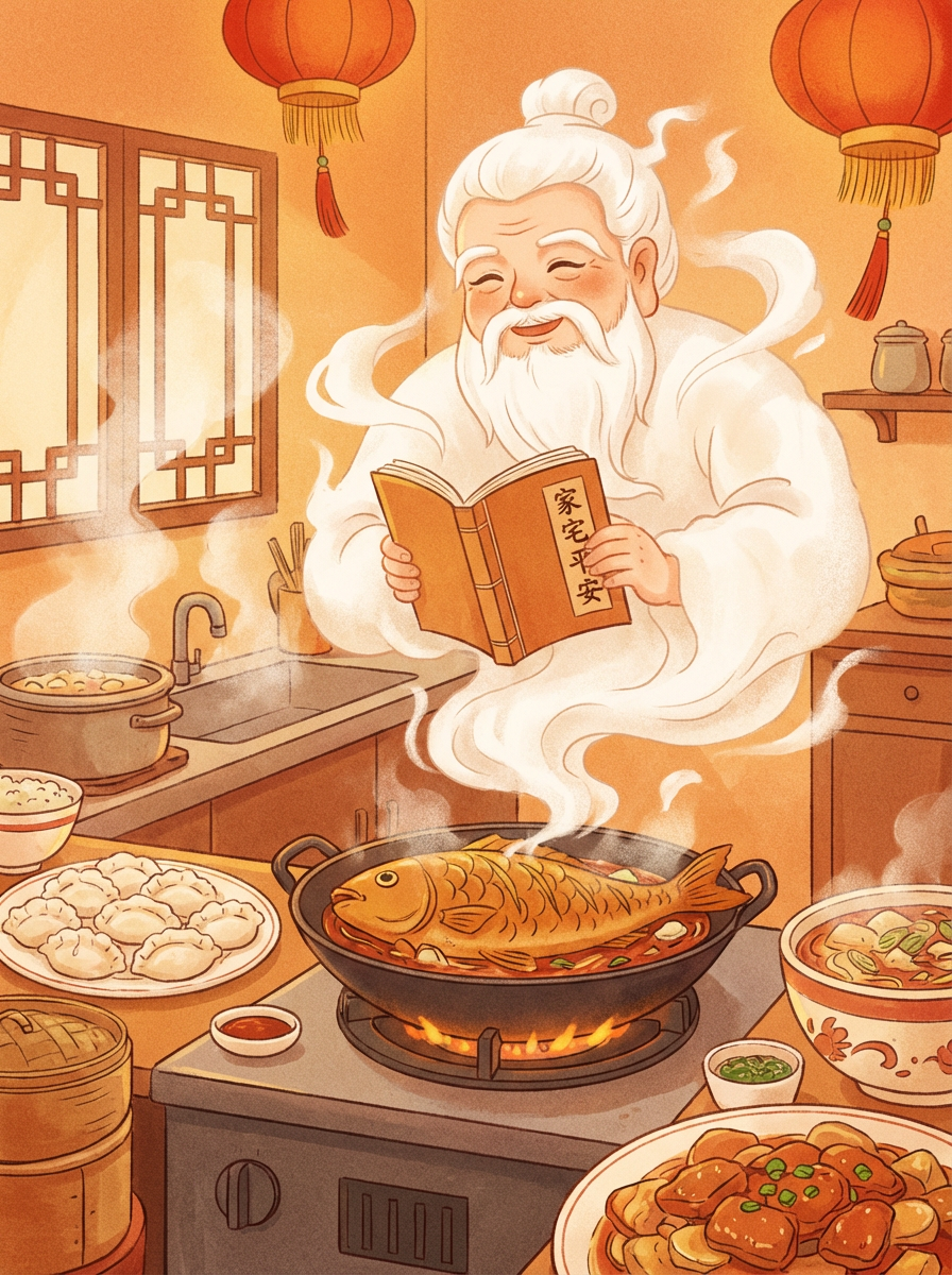 AI generated image using NANO_BANANA_PRO: Please design a warm and healing New Chinese-style illustration poster. The scen...