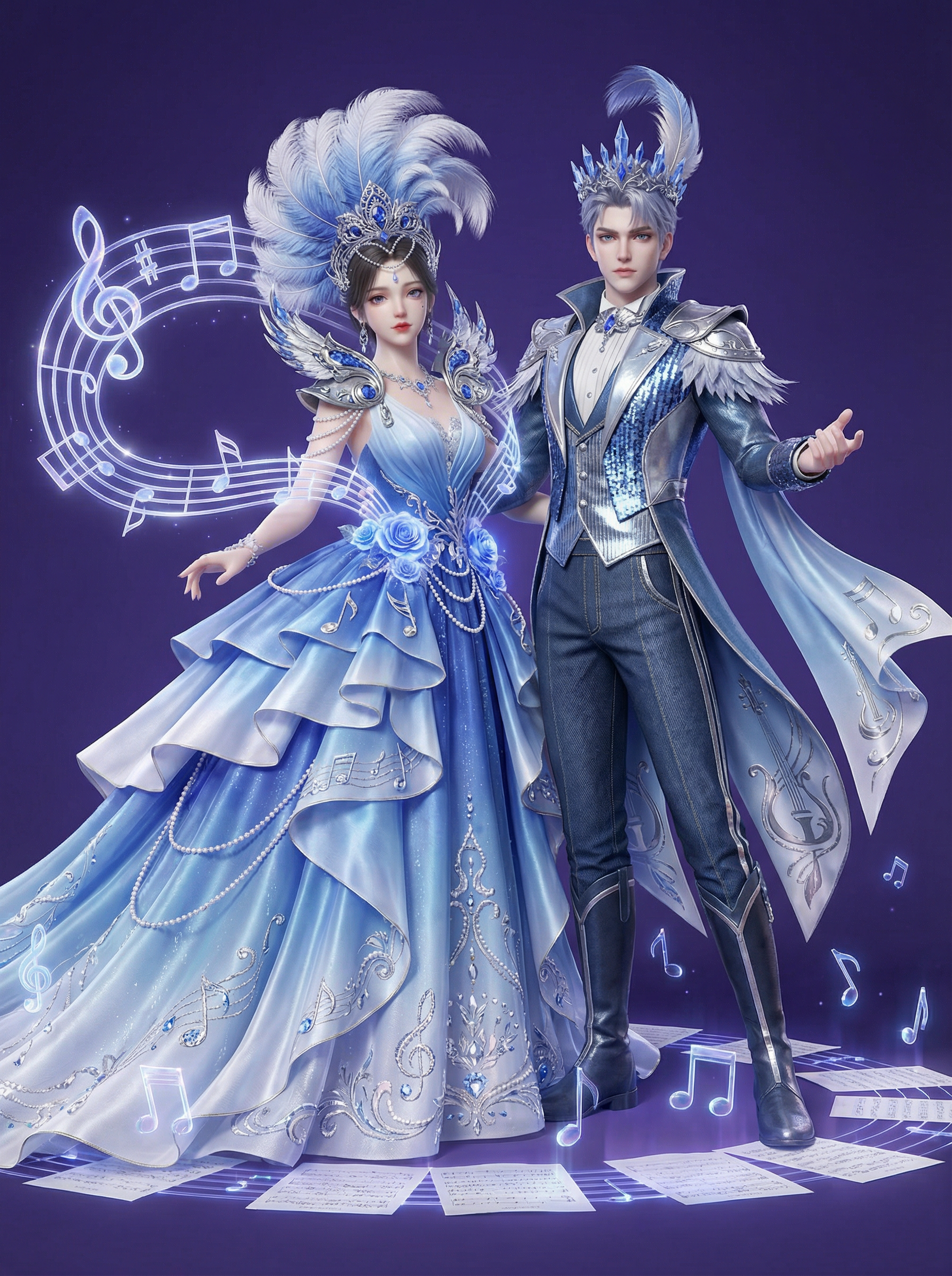 AI generated image using NANO_BANANA_PRO: I want to create a couple's image show for a star-studded stage event for the co...