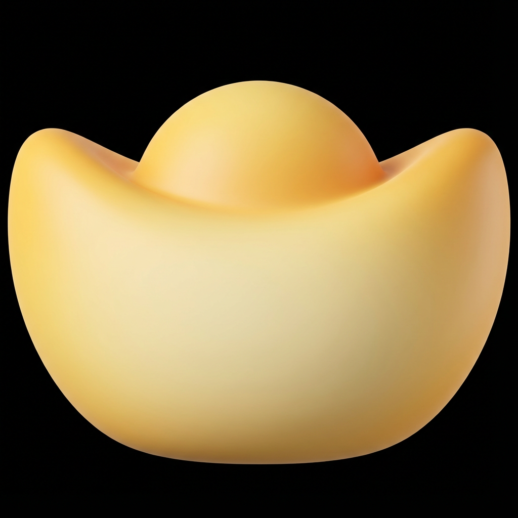 AI generated image using NANO_BANANA_PRO: 3D render, a traditional Chinese gold ingot symbolizing wealth. Soft gradient of...