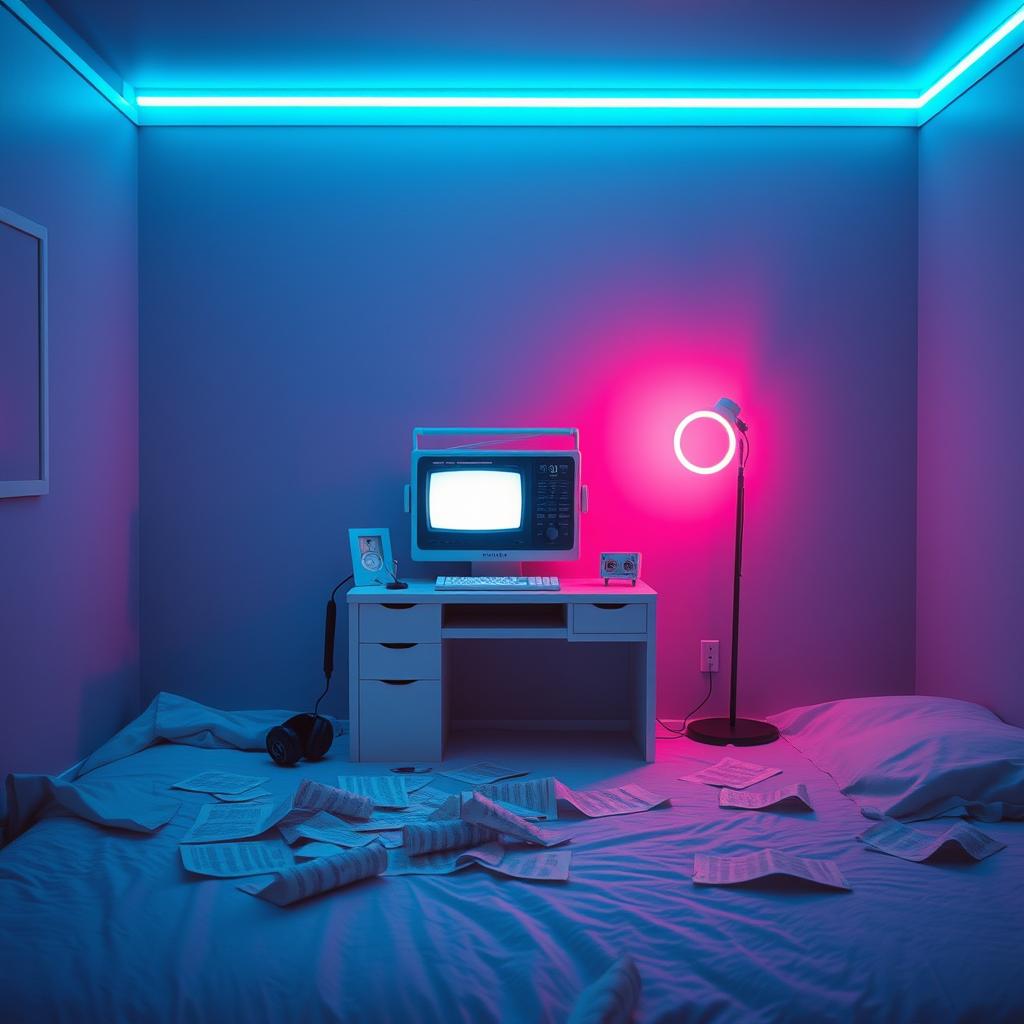 AI generated image using AI: A moody, mid-tempo beat dark female leading pop song, smoothing out the rhymes a...