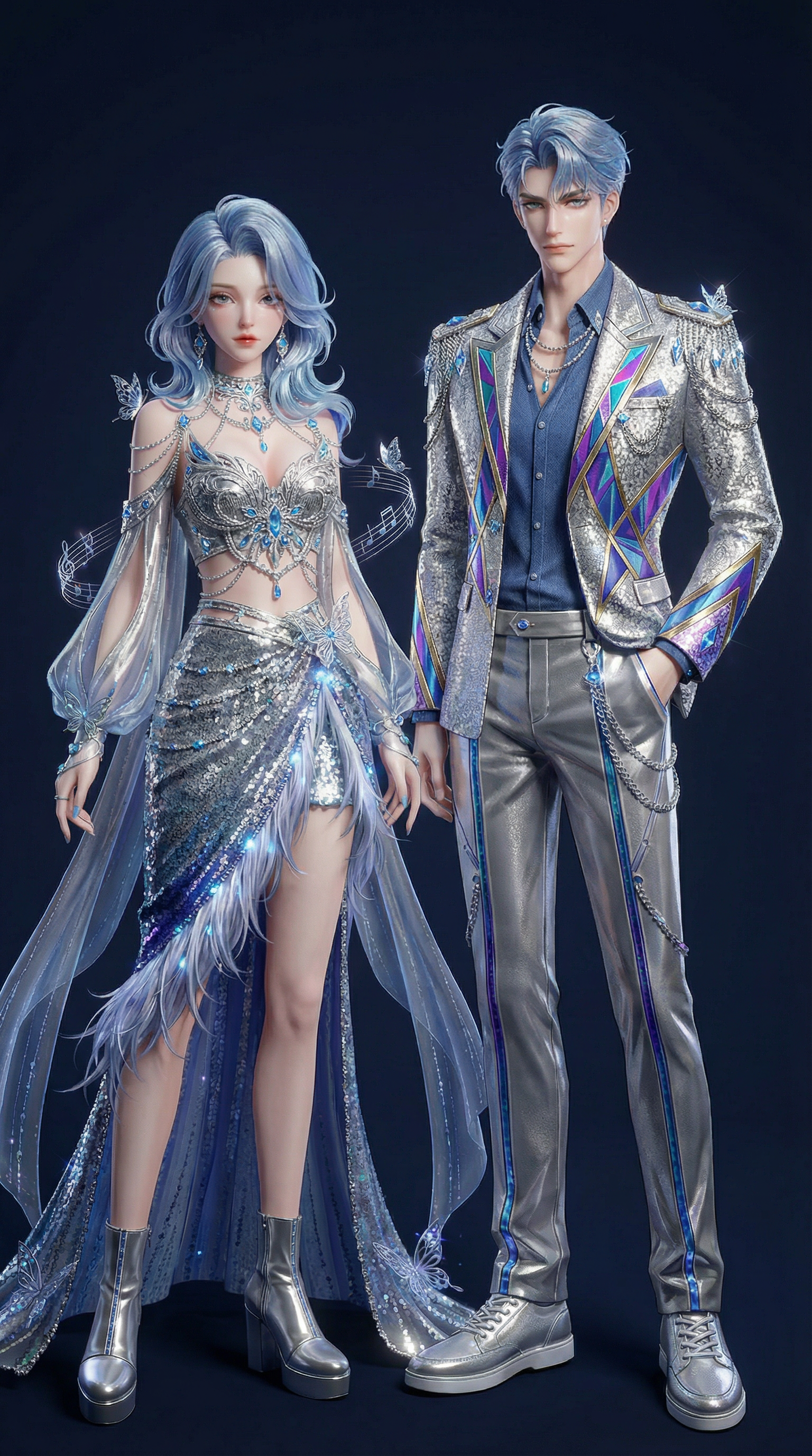 AI generated image using NANO_BANANA_PRO: Enhance the character group in Figure 1 with 3D textures. The skin should featur...