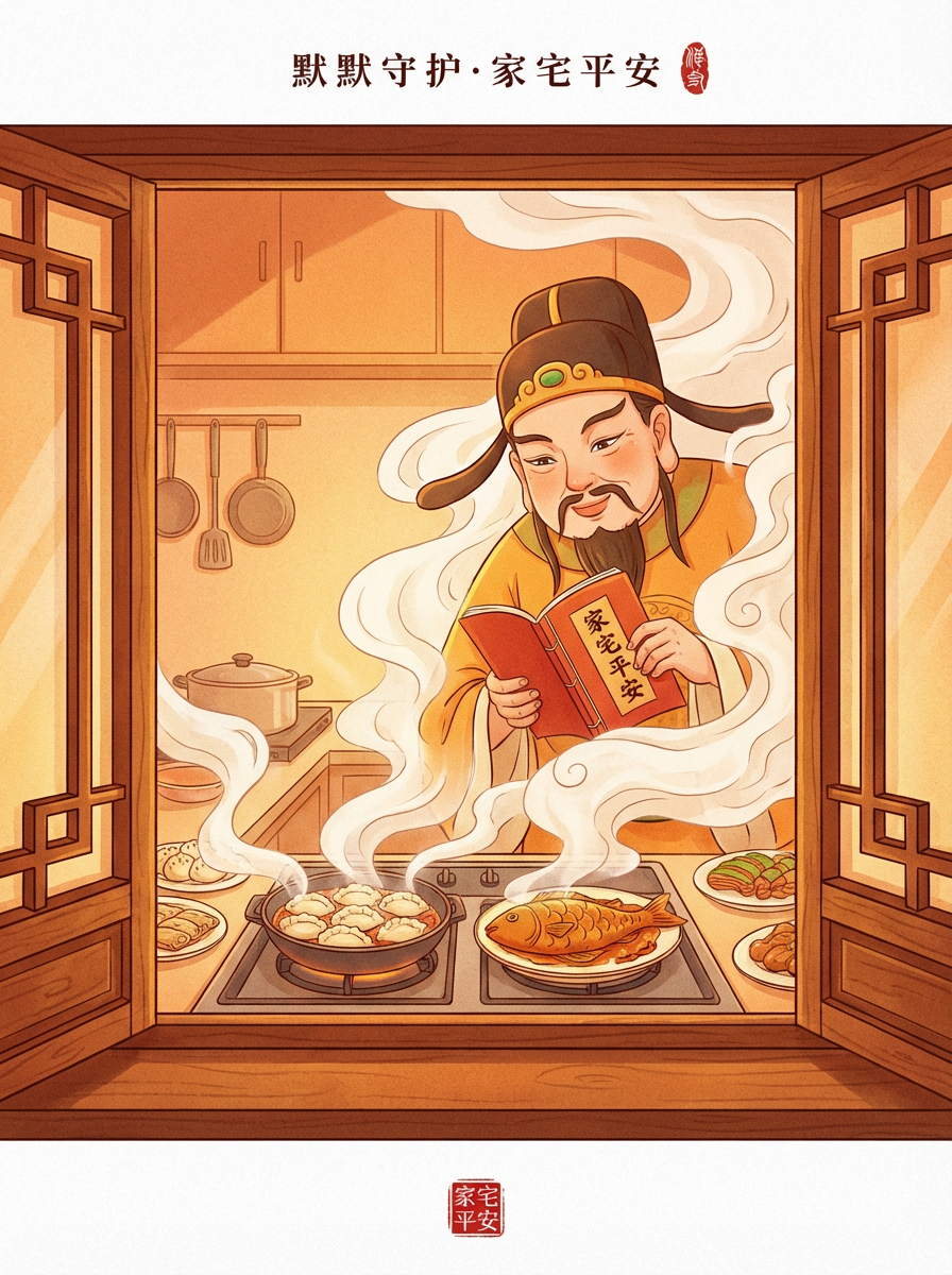 AI generated image using NANO_BANANA_PRO: Please design a warm and healing New Chinese-style illustration poster. The comp...