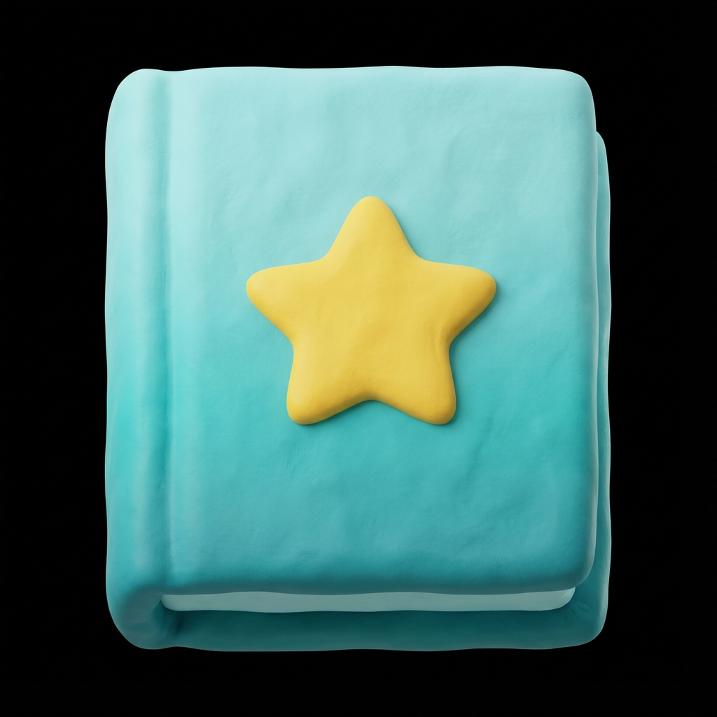 AI generated image using NANO_BANANA_PRO: 3D render, a thick hardcover book symbolizing learning. Soft cyan-blue gradient....