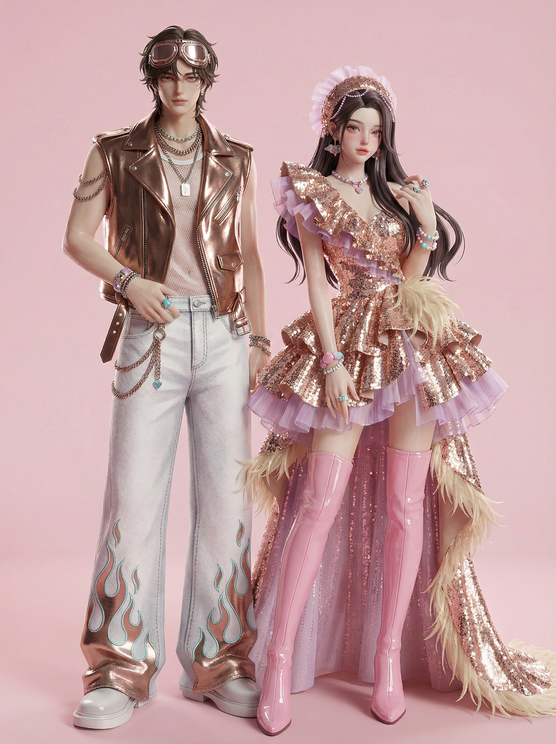 AI generated image using NANO_BANANA_PRO: Add a 3D texture to the character composition in Figure 2. The skin should featu...