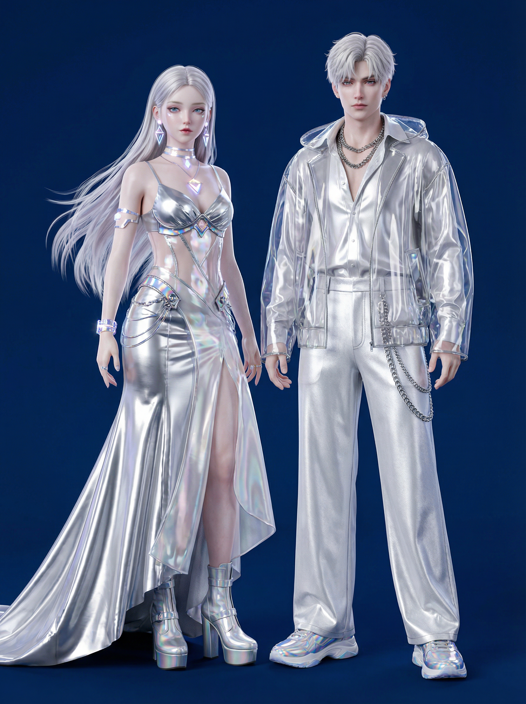 AI generated image using NANO_BANANA_PRO: I want to create a couple's image show for the company's star stage celebrity ev...