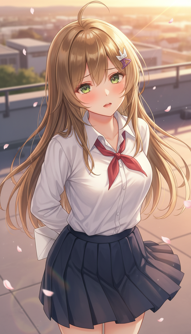 AI generated image using NANO_BANANA: """
Transform into a high-quality galgame CG illustration style. The same girl c...