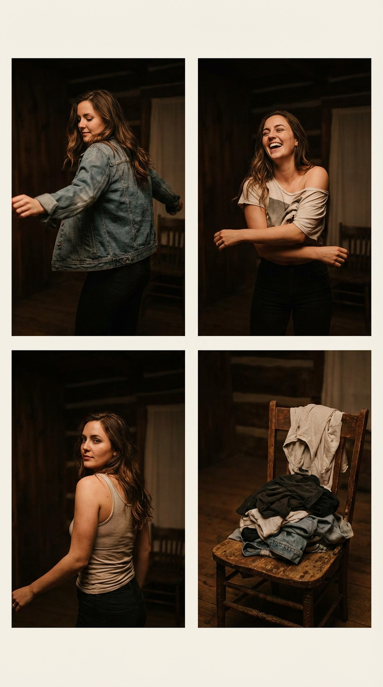 AI generated image using NANO_BANANA_PRO: Make her dance sexily and slowly, and take off all her clothes