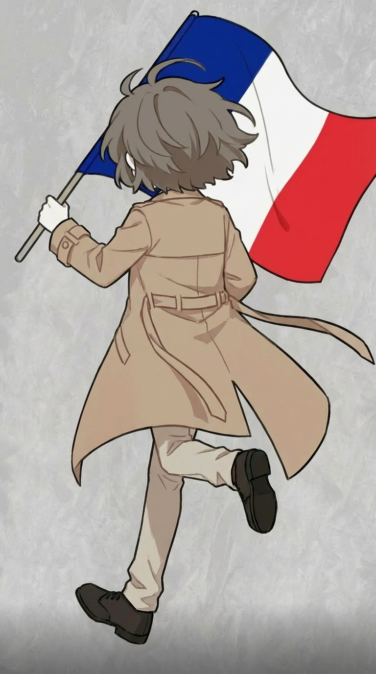 AI generated image using NANO_BANANA_PRO: Remove the scarf and change to a back view.