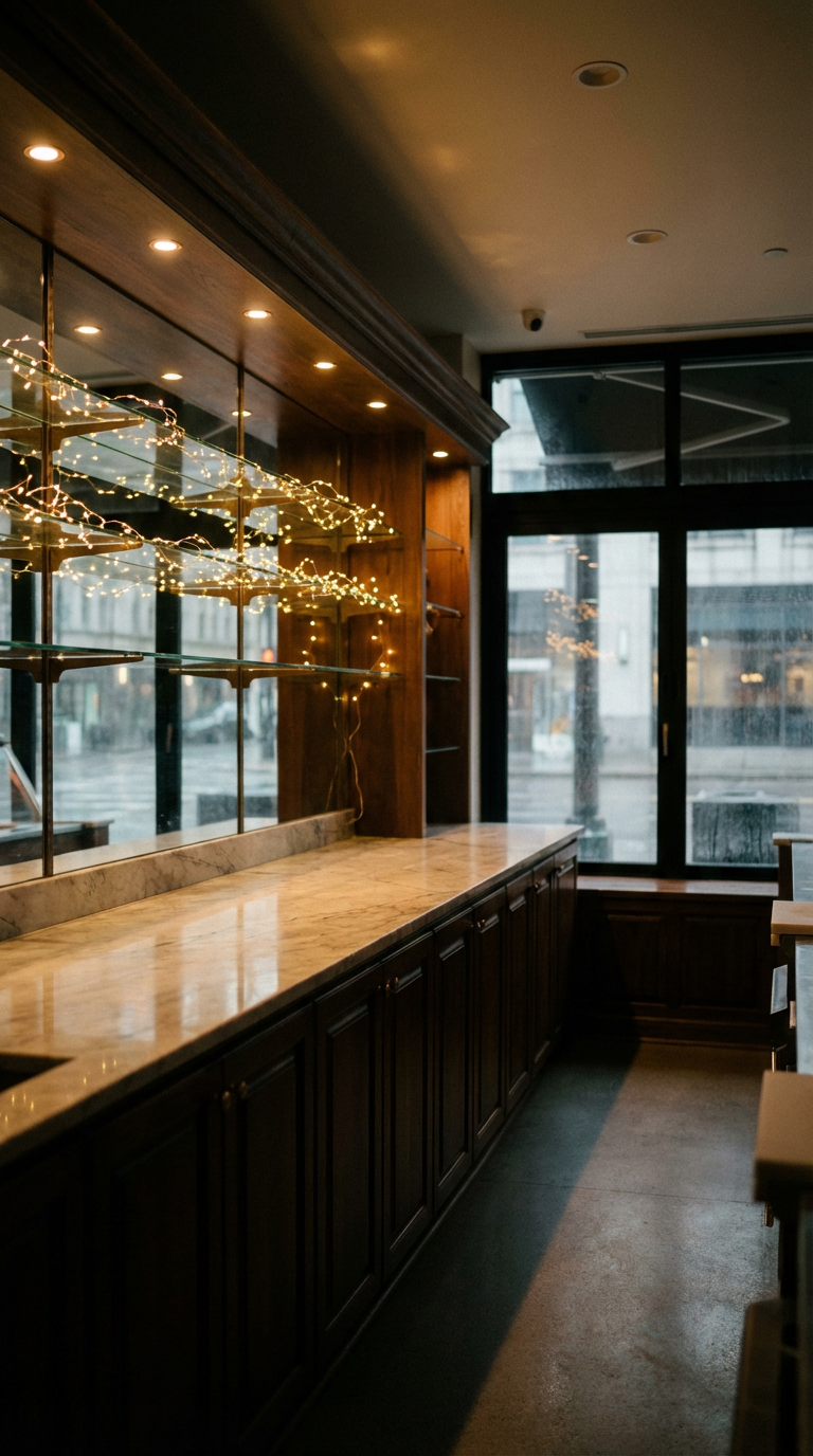 AI generated image using NANO_BANANA_PRO: Vertical cinematic photography inside a modern premium butcher shop. Clean inter...