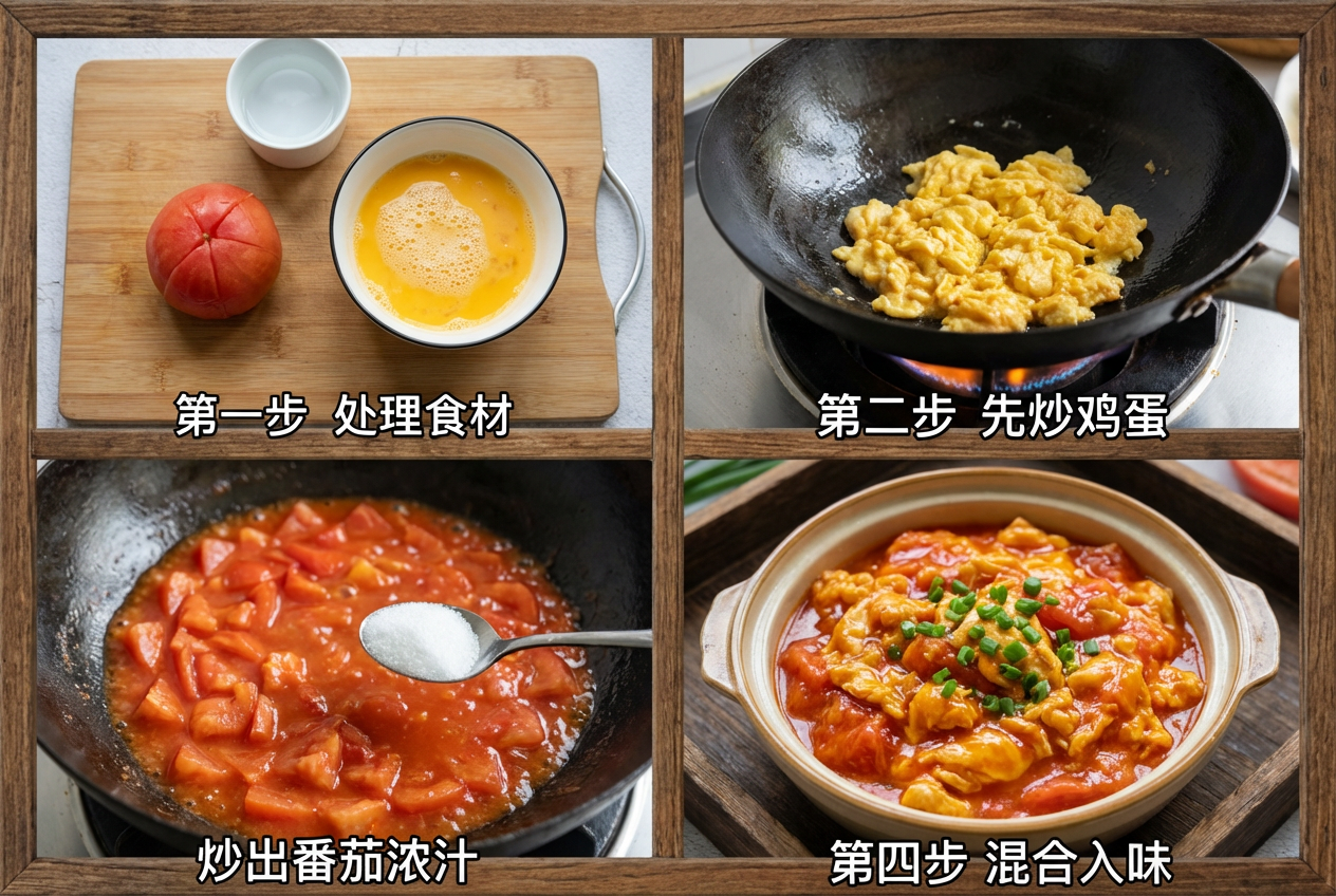 AI generated image using NANO_BANANA_PRO: Step 1: Preparing the Ingredients. Score a cross on the top of the tomatoes, bla...