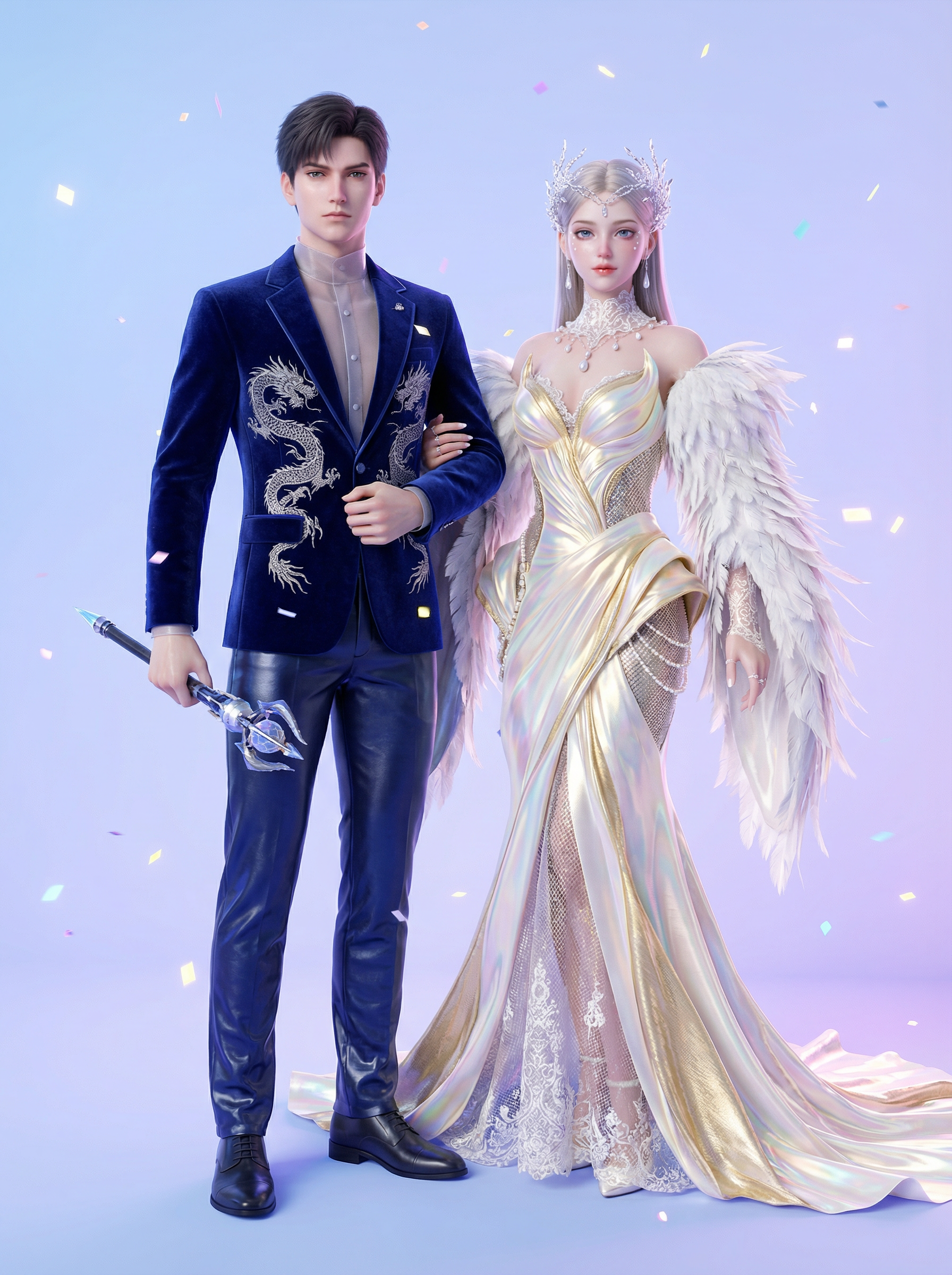 AI generated image using NANO_BANANA_PRO: I want to create a couple's image show for a company celebrity stage event, refe...