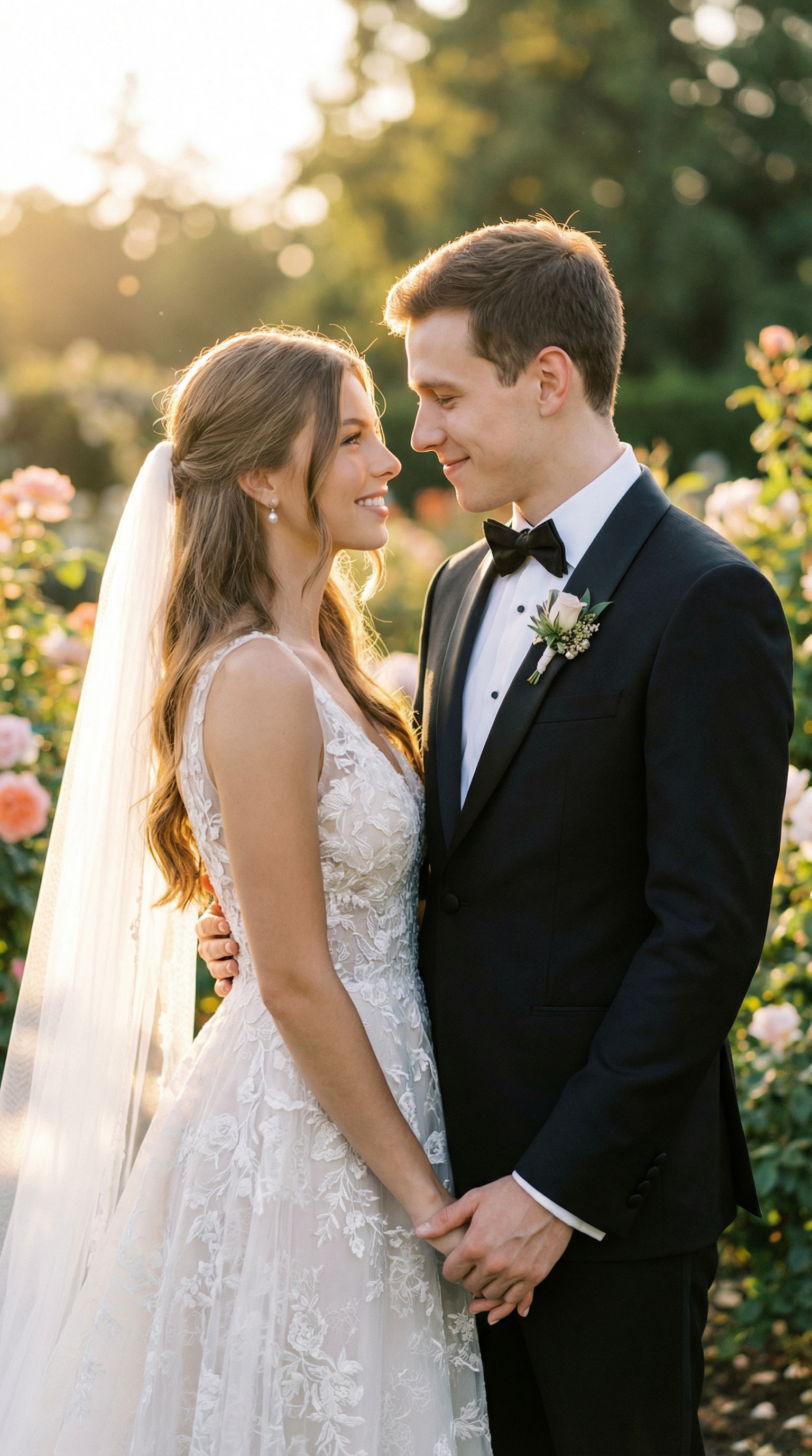 AI generated image using NANO_BANANA_PRO: Ultra-realistic high-end luxury wedding photography of a bride and groom, using ...