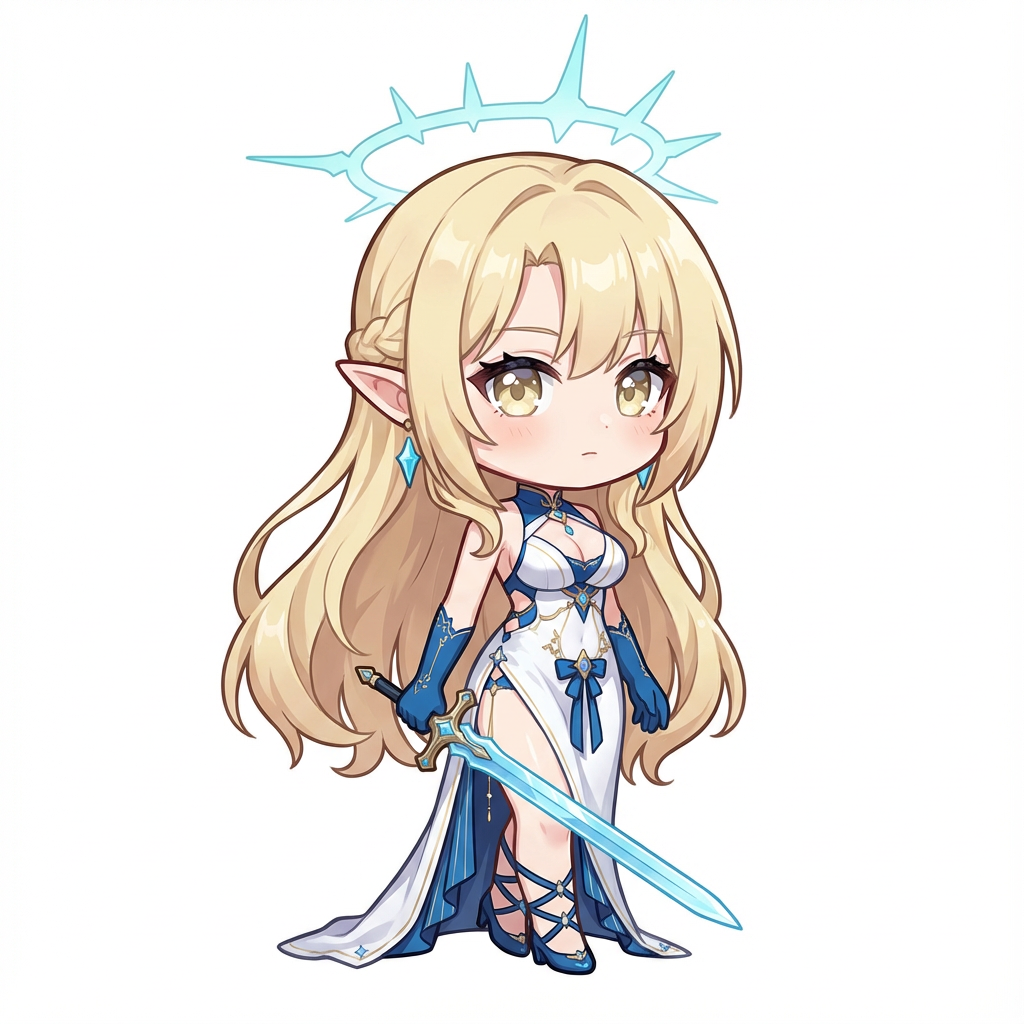 AI generated image using NANO_BANANA_PRO: Draw the character from Figure 1 in a chibi style. The character should be at a ...