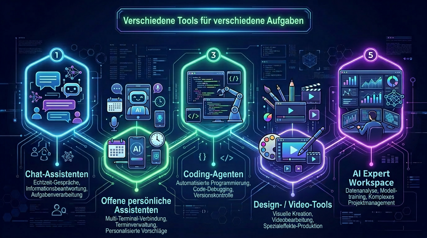 Verschiedene Tools für verschiedene Aufgaben