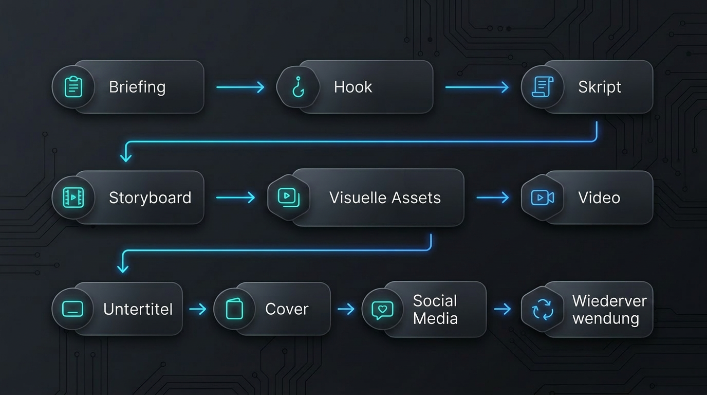 Karte eines KI-Video-Workflows