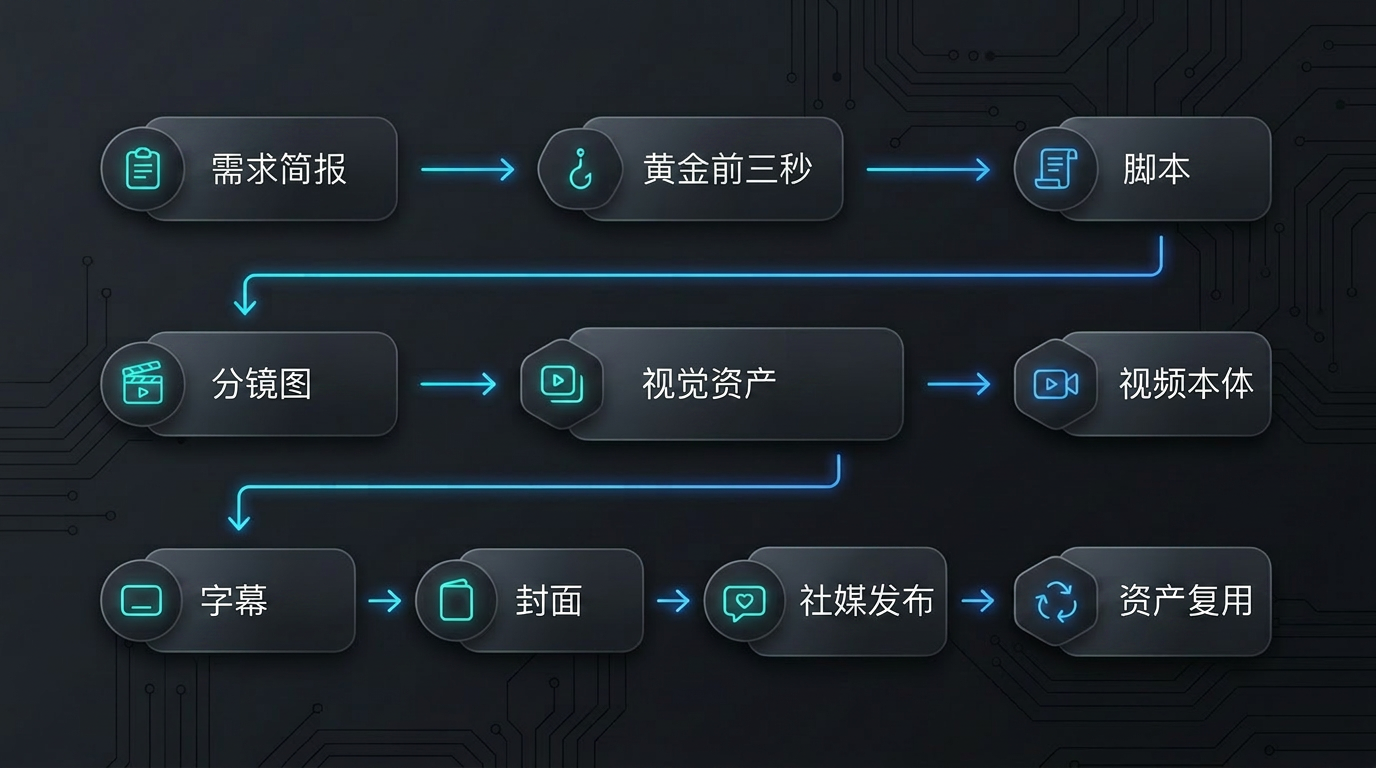 AI 视频工作流拆解图