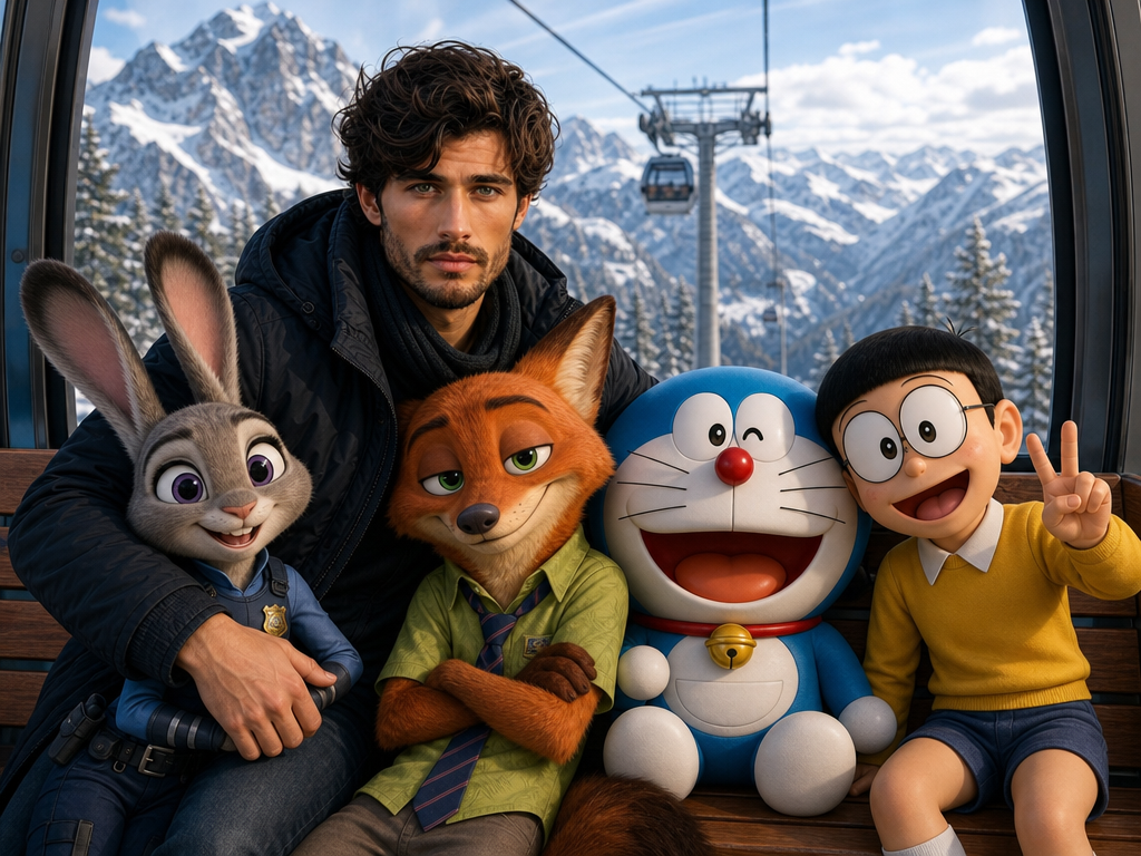 Zootopia and Doraemon cable car crossover