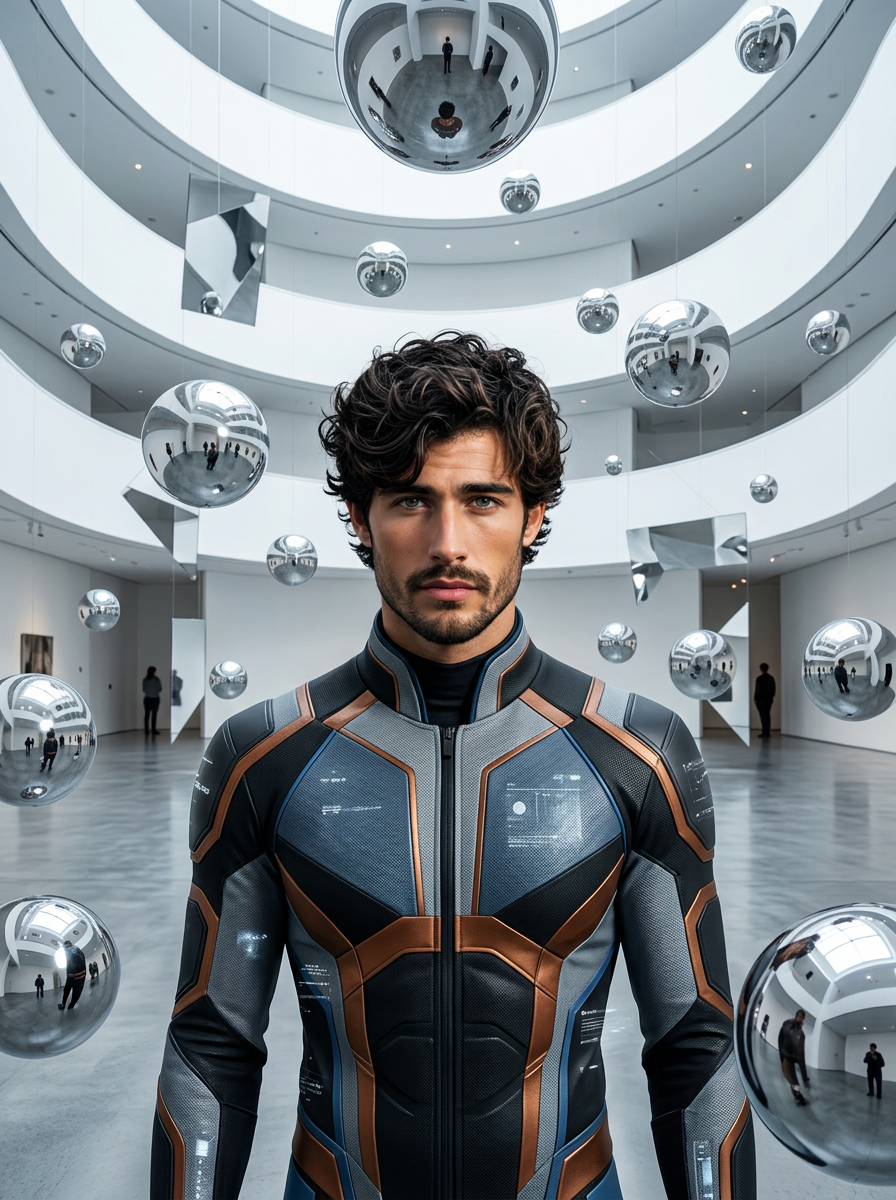 Futuristic luxury gallery portrait