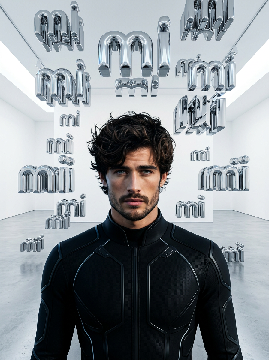 Futuristic luxury gallery portrait