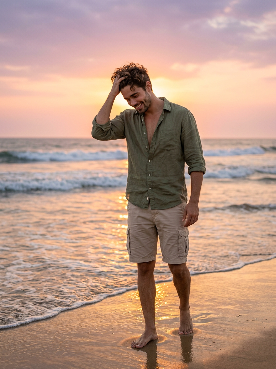 Indian male beach photoshoot