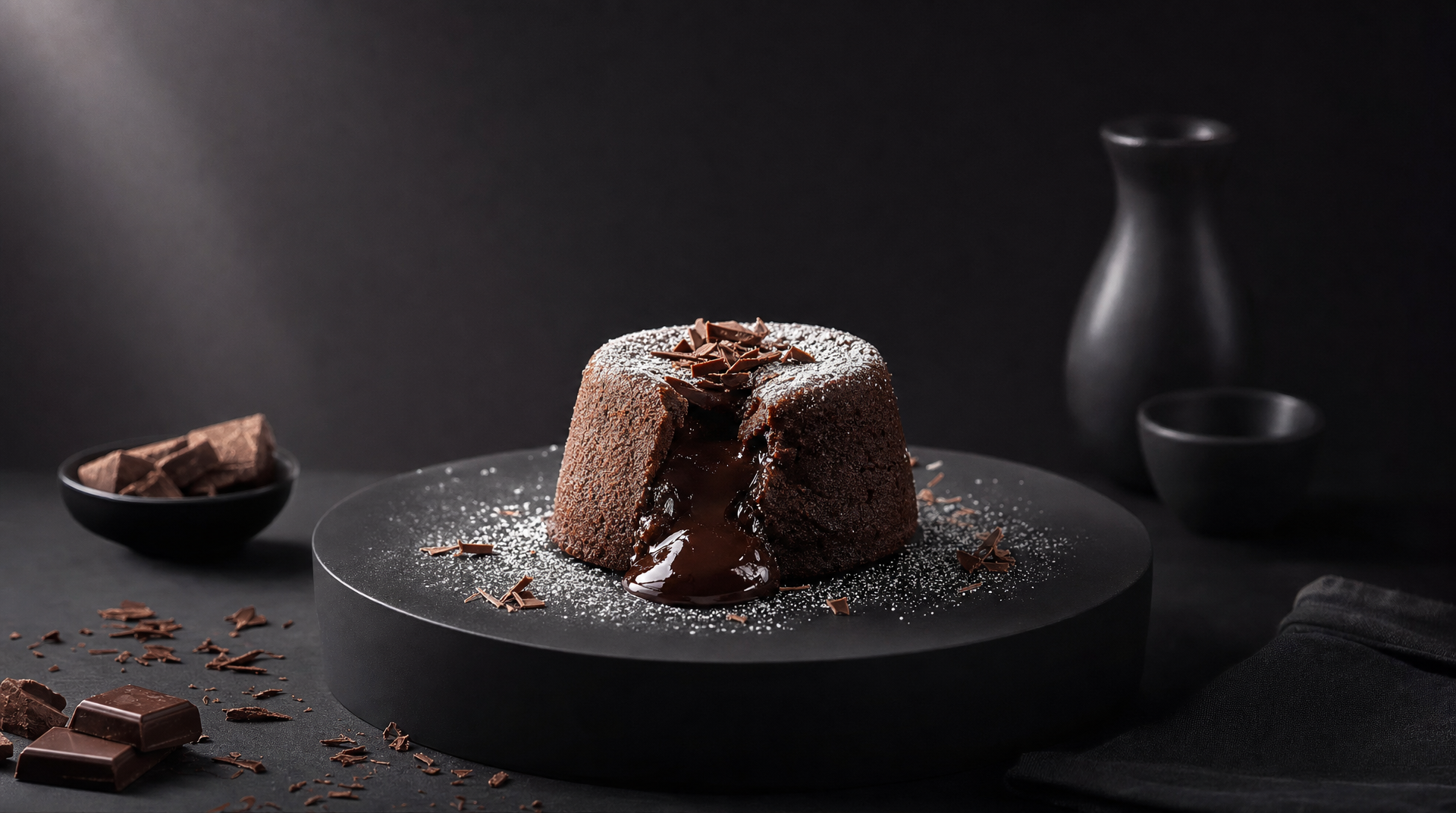 Chocolate berry cake vertical slice separation