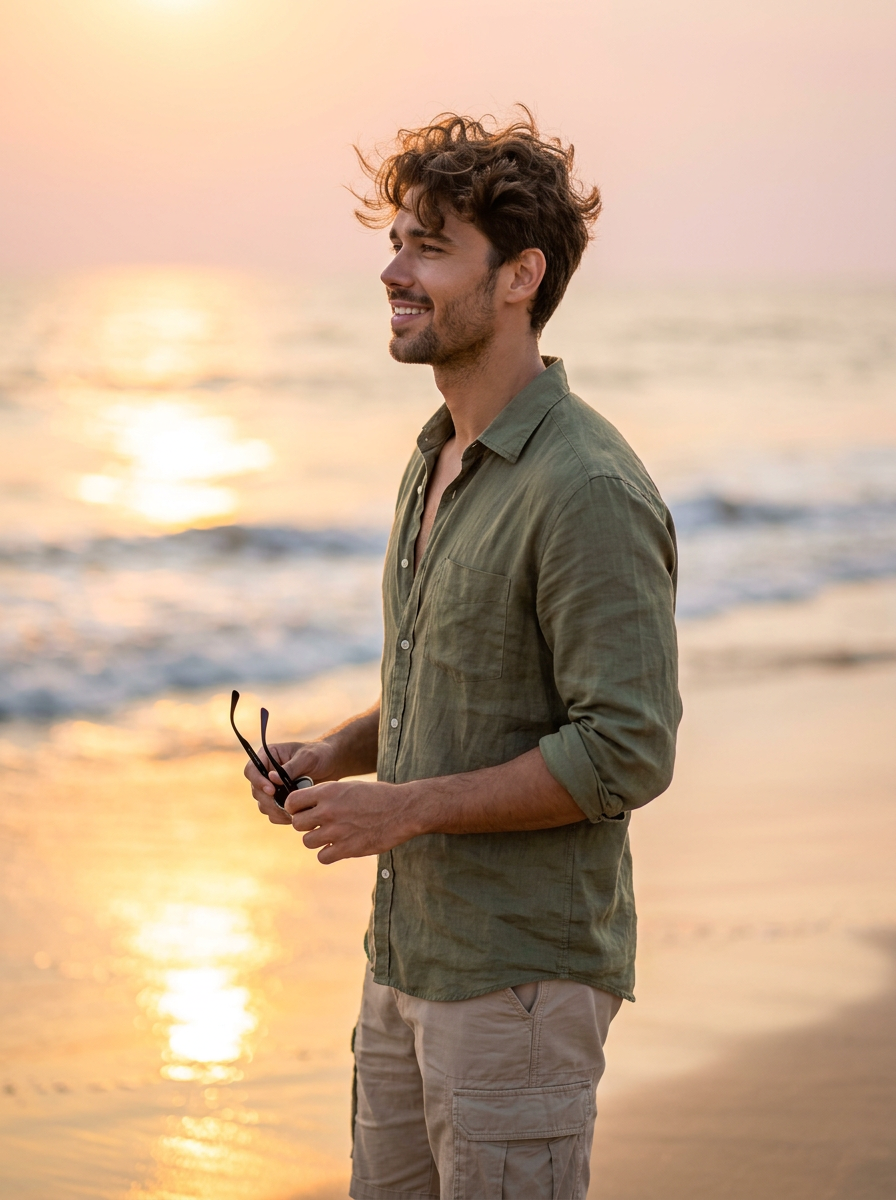 Indian male beach photoshoot