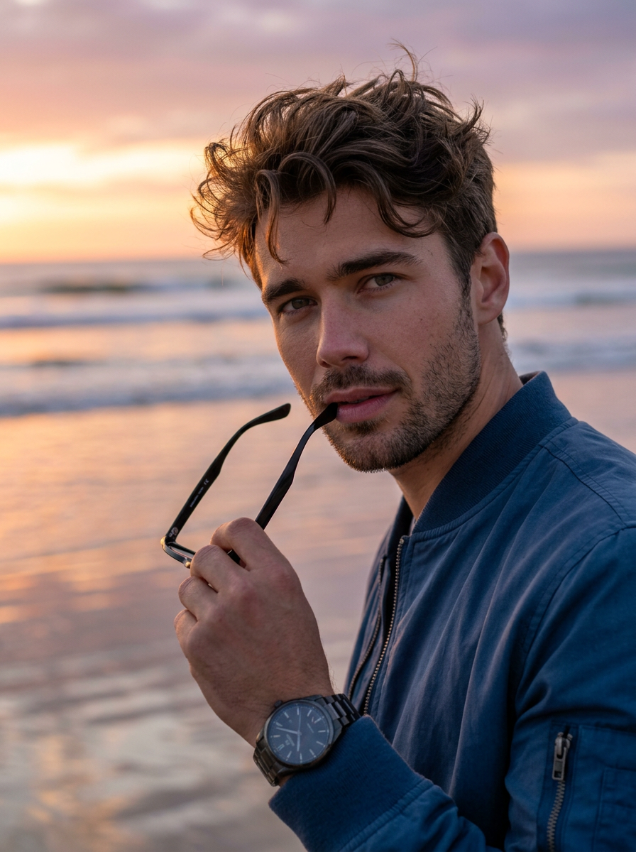 Indian male beach photoshoot